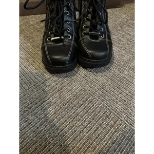 Milwaukee Boots Black Leather Women's Size 6.5C Motorcycle Biker Lace Up Heel thumbnail 6