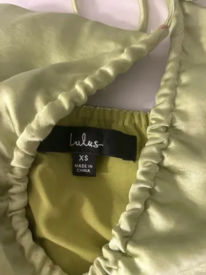 Lulus Green Satin Cutout Halter Dress thumbnail 4