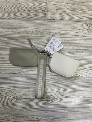 Lululemon Dual Pouch Wristlet *Wordmark Raw Linen / White Opal / White thumbnail 3