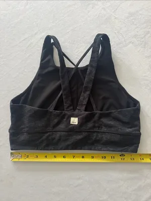 Vuori Black Camo High-Neck Strappy Sports Bra thumbnail 3