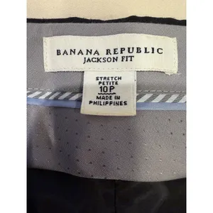 Banana Republic Stretch Jackson Fit Trouser Pants Black Career Work 10 Petite thumbnail 5