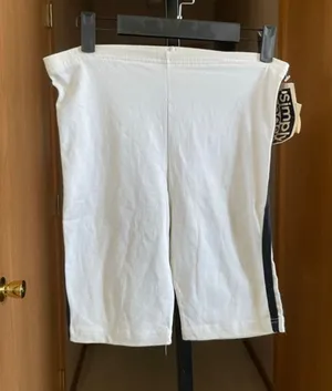 Women's Simply Basic White & Black Bike Shorts L Size L thumbnail 1