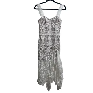 NEW NWOT Bronx & Banco Tiffany Blanc Lace Midi Dress In White thumbnail 3