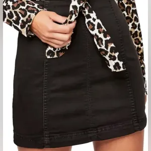 Free People Modern Femme Washed Black Denim Mini Skirt Size 2 thumbnail 1