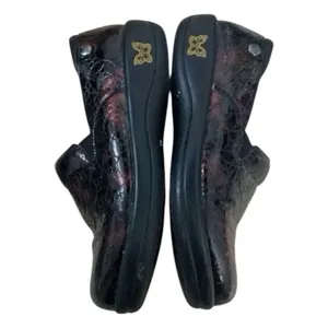 Alegria Keli Work Burgundy Floral Leather Women Clogs Size 37 Slip On thumbnail 6
