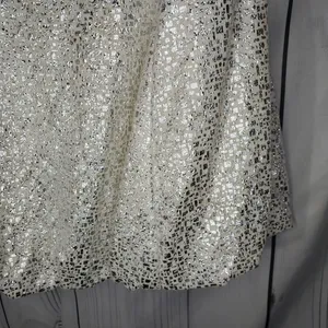 Vintage Jessica McClintock White and Silver Strapless Mini Cocktail Party Dress thumbnail 3