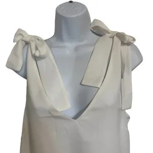 BELLE & BLOOM Feel For You White V-Neck Tie‎ Shoulder Sleeveless Top NWT $90 XS thumbnail 3