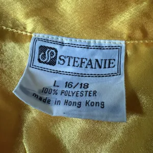 Vintage Stefanie Lingerie Slip‎ Dress L Chemise Button Golden Yellow Hong Kong thumbnail 10