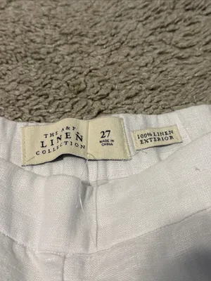 Abercrombie & Fitch White Linen Pants thumbnail 2