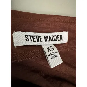 Steve Madden Chocolate Brown Satin Shark Bite Hem Dress Size XS thumbnail 6