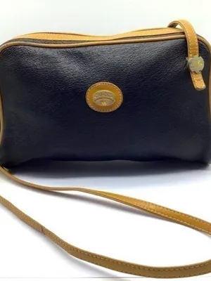 Vintage Gucci Plus Black Coated Leather Crossbody Bag 22" Strap thumbnail 1