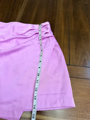 NWT Abercrombie & Fitch Satin Draped Mini Skort Pink Size S thumbnail 6