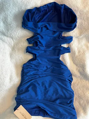 SheIn Blue Strapless Bodycon Dress thumbnail 4