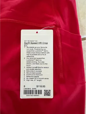 Lululemon Swift Speed With Pockets High Rise 21” Dark Red Size 8 NWT thumbnail 4