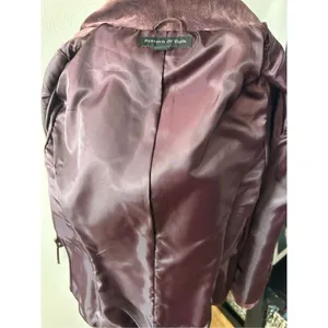 Preston and York Purple leather jacket size small real suede thumbnail 3