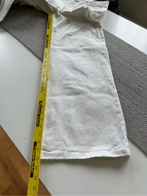 Sezane Wide Leg White Denim Jeans Size 40 or 8 thumbnail 13