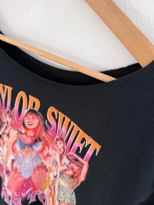 Taylor Swift Eras Tour Black Graphic Off the Shoulder T-Shirt thumbnail 4