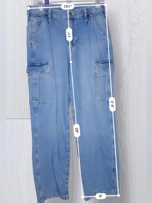 GAP '90s Womens Loose Cargo Jeans – Light Wash Mid-Rise Utility Denim – Size 29 thumbnail 9