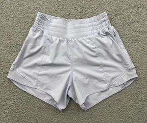 Lululemon Hotty Hot Shorts High Rise 4" Blue Linen Athletic Athleisure Women's 4 thumbnail 1