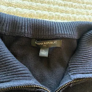 Banana republic navy blue quarter zip sweater thumbnail 5