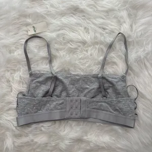 Aerie Real Good Strappy Side Lace Up Bralette Grey Size Medium thumbnail 5