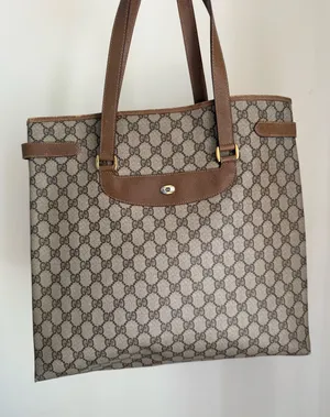 Gucci GG Tote Bag Canvas Leather thumbnail 1
