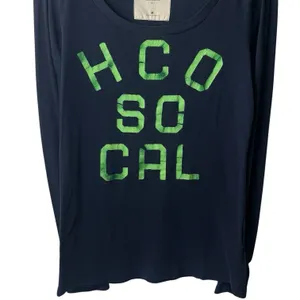 Y2K Hollister Co. Navy Long Sleeve Spellout Academia Preppy Coastal Comfort M thumbnail 4