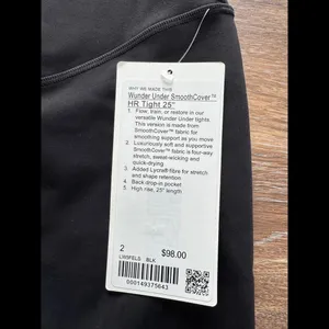Lululemon Wunder Under SmoothCover High Rise 25” Black Size 2 NWT thumbnail 4