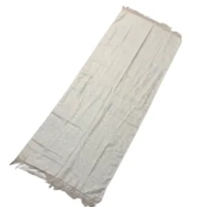 RSVP Sparkly Cream Scarf with Fringe Winter Holiday Gold Sparkles thumbnail 4