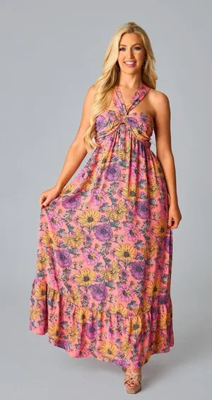 Maxi dress Pink Size M thumbnail 1