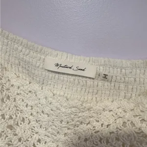 White boho mustard seed‎ cotton dress thumbnail 2