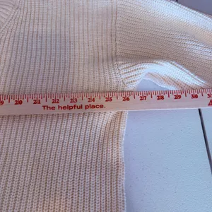FAHERTY Cream Knit Cotten Cardigan‎ Sweater Women XL V-Neck Button Front Minimal thumbnail 5