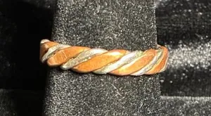 Sterling Silver and Copper Mixed Metal Twisted Band Ring Size 7.5 thumbnail 1