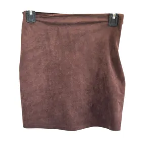 Klassy Network KN suede like brown skort XS minimalist classic soft thumbnail 3