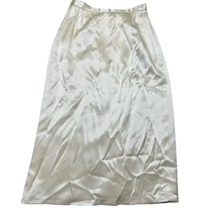 ✨ Vintage Betty Hanson Satin Midi Skirt‎ XS Cream White Slip Style ✨ thumbnail 2