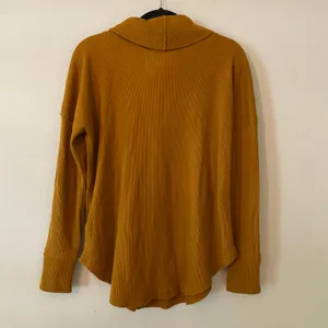 Maeve Anthropologie Burnt Orange Waffle Knit Cowlneck Sweater Loungewear Medium thumbnail 5