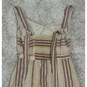 Free People Ultraviolet Midi Cotton Linen Cutout Striped Dress Size SP thumbnail 8
