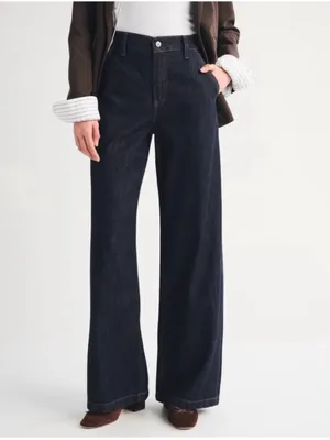 Abercrombie & Fitch Curve Love High Rise Wide Leg Trouser Jean size 27 Long thumbnail 6