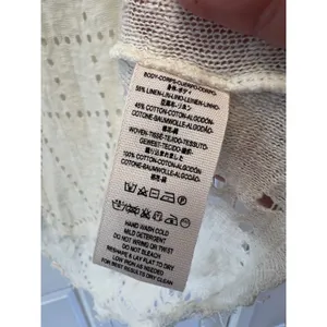 Free People "Summer Lovin" Linen Blend Frayed Trim Top Blouse Size XS $128‎ thumbnail 7