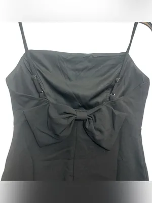 Windsor Black Bow Back Bodycon Mini Dress Women’s L Spaghetti Strap NWT thumbnail 5