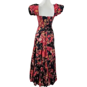 Free People Bohemian Floral Patchwork Sundrenched Maxi Dress Large thumbnail 10