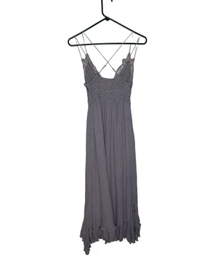 ✨ Free People FP One Adella Maxi Slip‎ Dress Purple Gray XS 🌿 thumbnail 6
