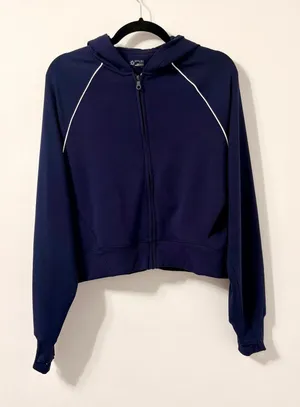 OFFLINE By Aerie Blue ChillUp Full Zip Hoodie Sweatshirt Sz L thumbnail 1