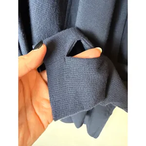 Quince French Terry Modal Cardigan Women Medium Navy Thumbholes Open Front thumbnail 8