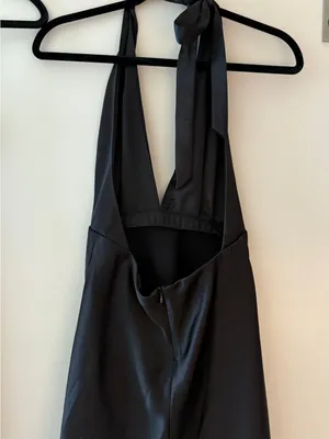 Zara Blogger Favorite Satin Effect Black Dress Small thumbnail 5