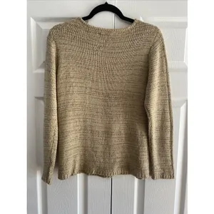 Chico's Design Silk Blend Knit Sweater Womens Size L 2 Tan‎ Beige Vtg Crewneck thumbnail 6