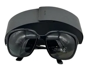 NWT Prada Classic Black with Gold Accents Sunglasses & Case 100% UV Protection thumbnail 1
