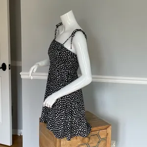 Lola Grace Black White Polka Dot Tie Strap Mini Dress Size S thumbnail 2