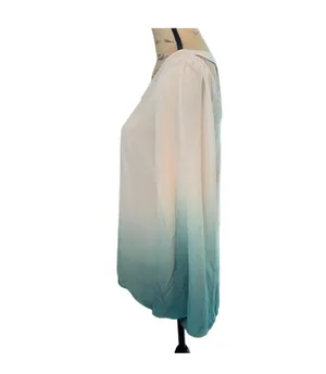 Altar'd State Bell Sleeve V-Neck Ombré Teal Gradient Top thumbnail 5