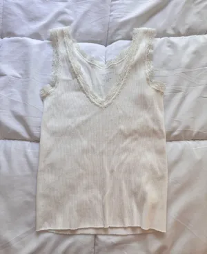 Brandy Melville White Lace Top thumbnail 1